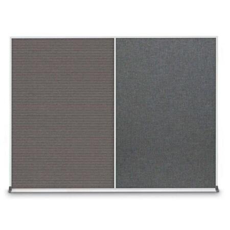 United Visual Products Triple Door Radius Plus Corkboard, 72" x UV8005PLUS-GOLD-FORBO